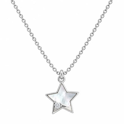 The Celestial Mother of Pearl Star Necklace - made with 925 Silver