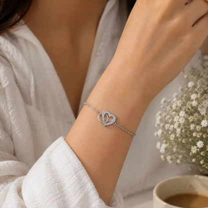 Eternal Interlocking Hearts Bracelet - made with 925 Silver
