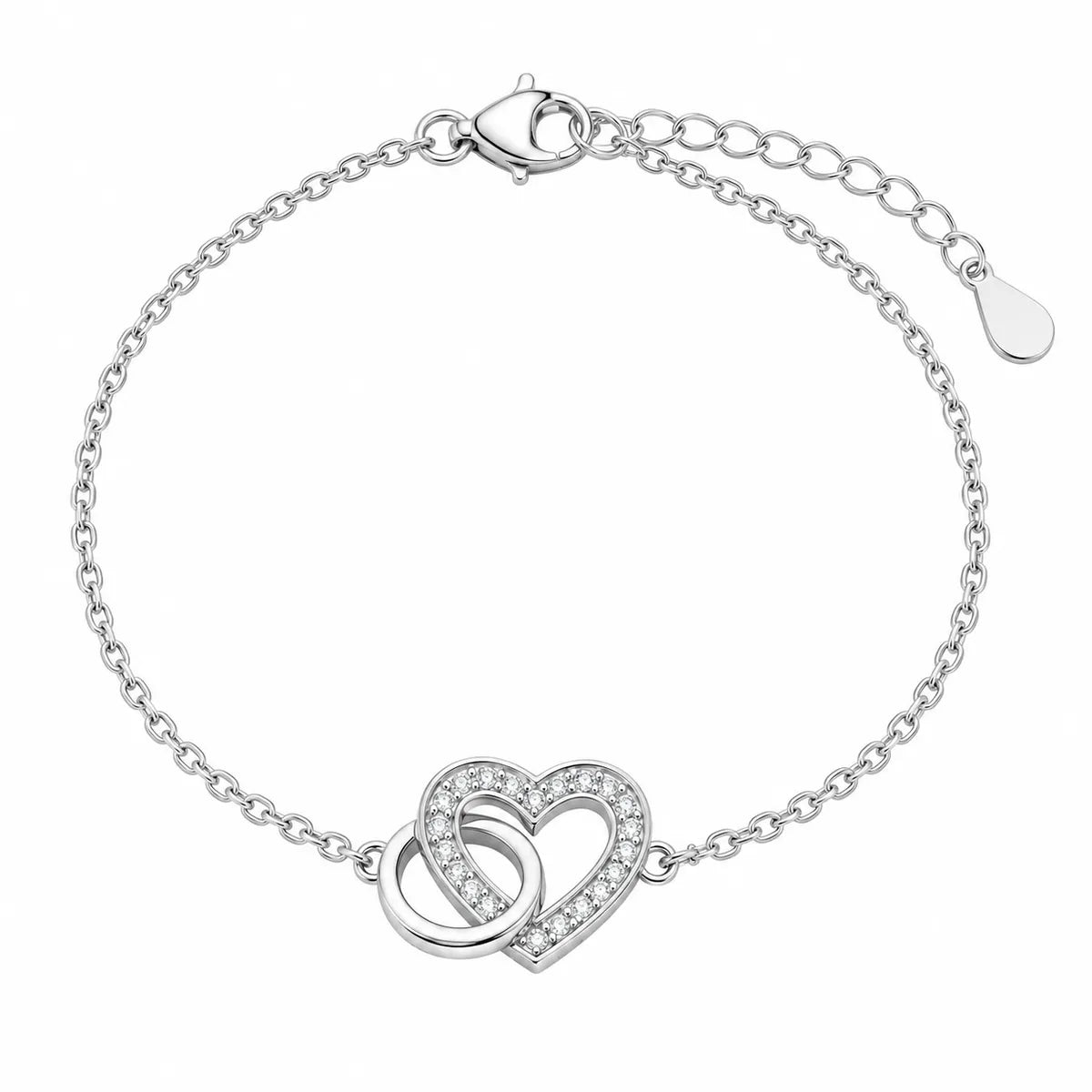 Eternal Interlocking Hearts Bracelet - made with 925 Silver