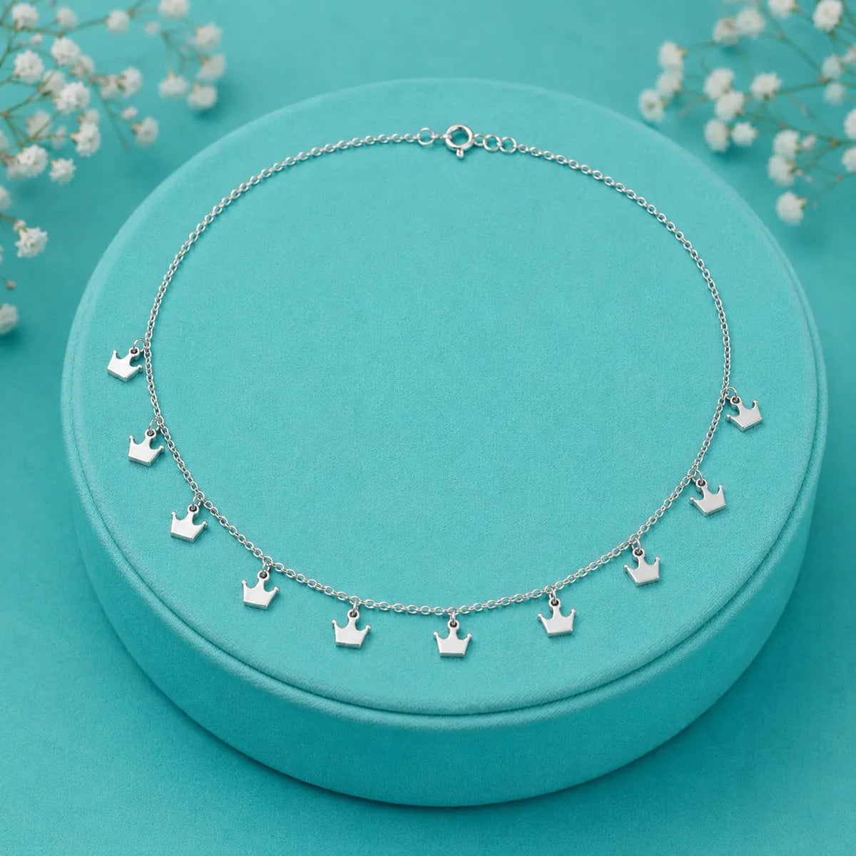Crown Charm Necklace – 925 Sterling Silver
