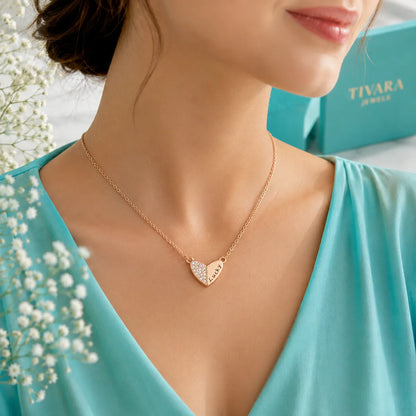 Lucky Heart Pendant Necklace - Rose Gold - 925 Sterling Silver