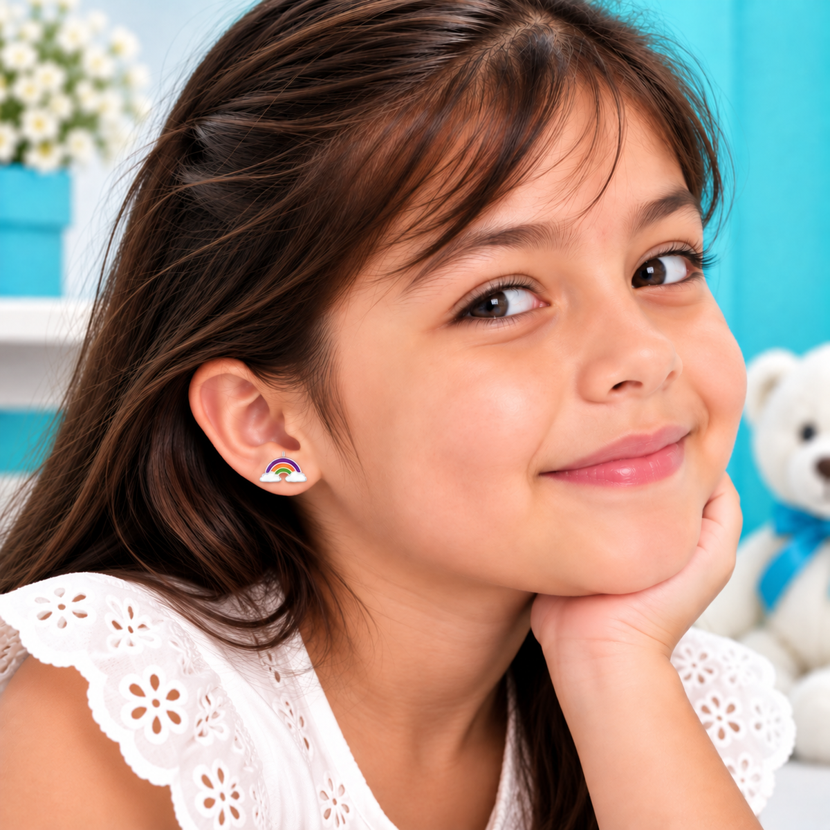 Tivara Rainbow Cloud Kids Earrings - Made with 925 Silver