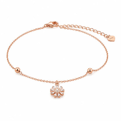 Blooming Daisy Drop Bracelet - Rose Gold - made with 925 Silver
