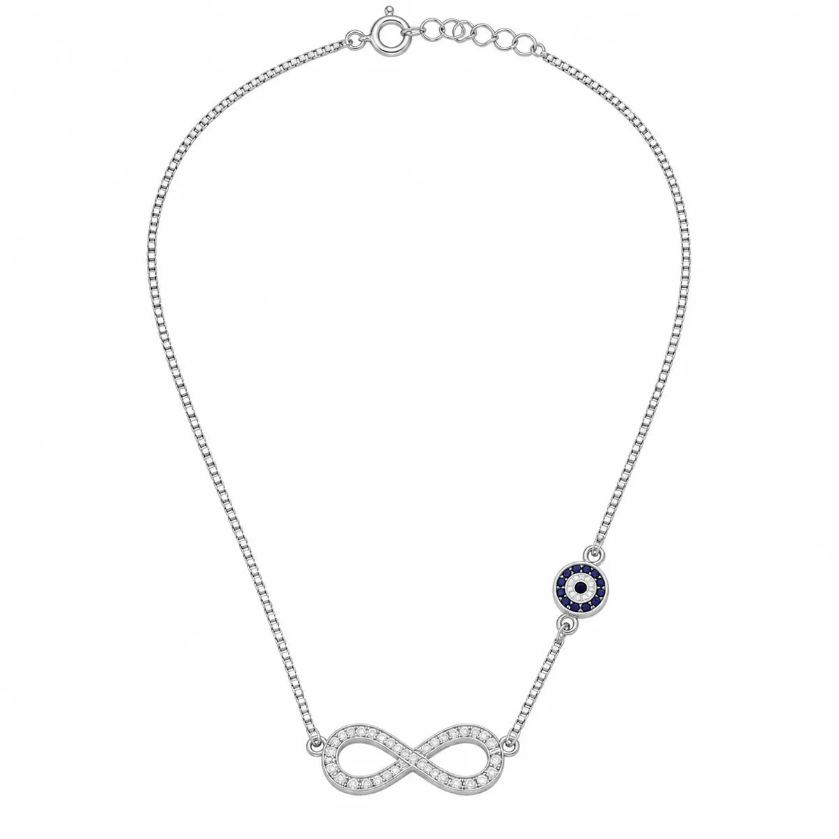 Infinity Evil Eye Necklace - 925 silver