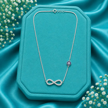 Infinity Evil Eye Necklace - 925 silver