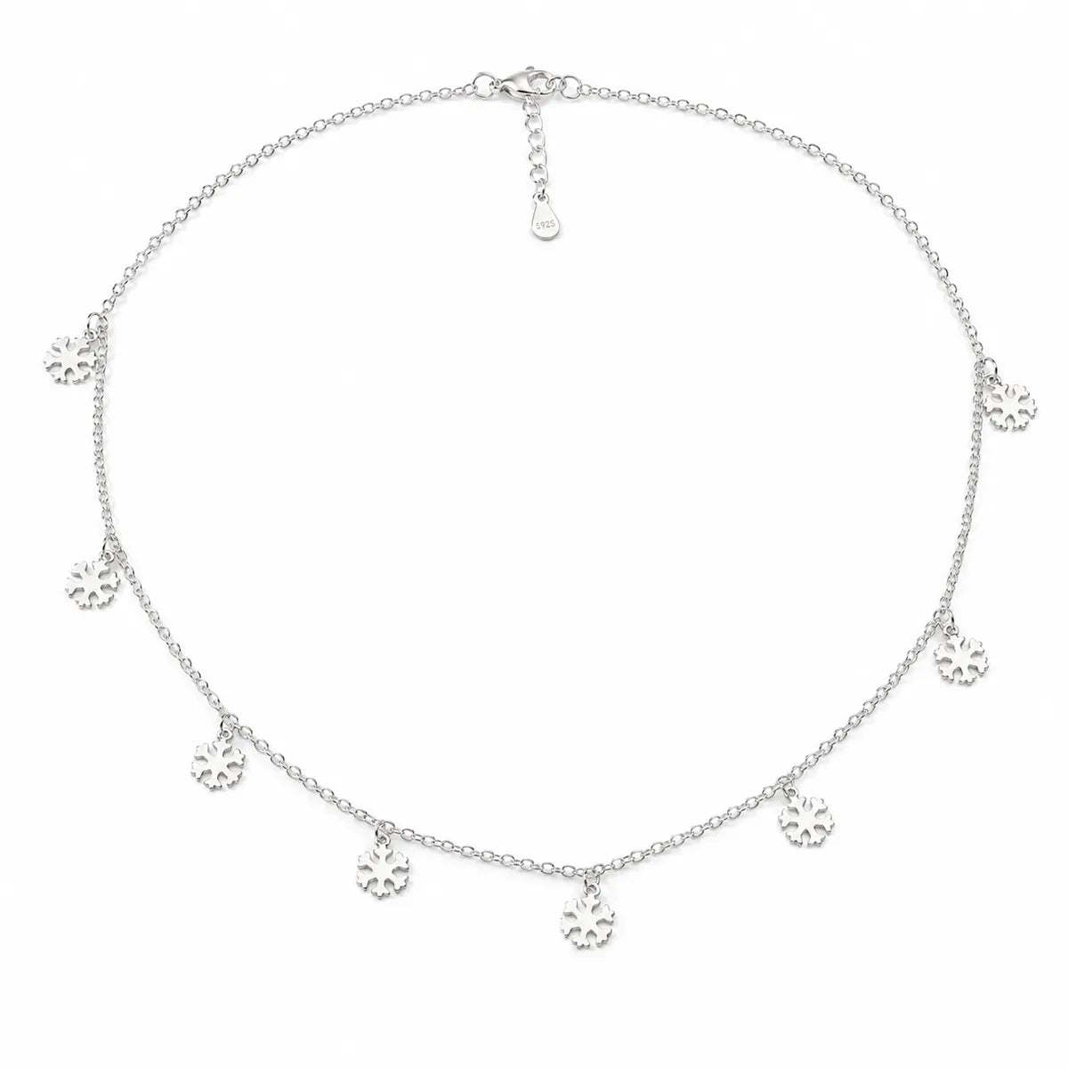 Multi Snowflake Charm Necklace - made with 925 Silver