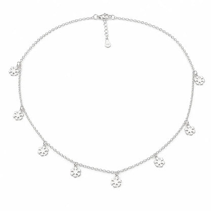Multi Snowflake Charm Necklace - made with 925 Silver