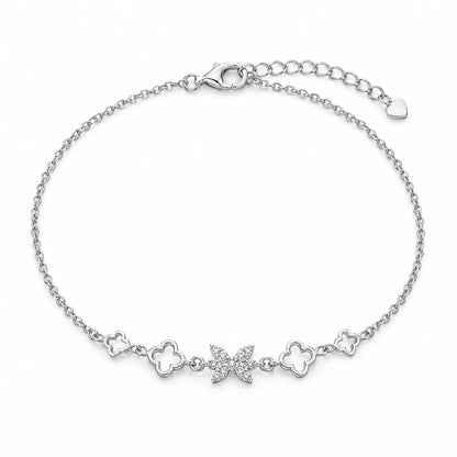 Enchanted Clover & Butterfly Bracelet - made with 925 Silver