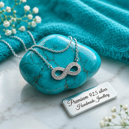 Sterling Silver Infinity Necklace - made with 925 Silver