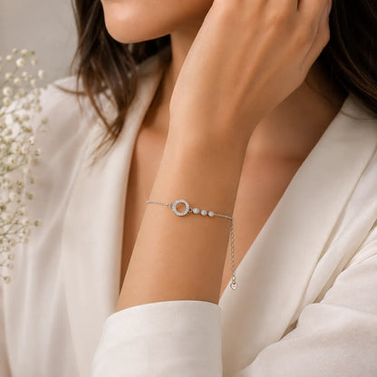 Unity Circle & Drop Bracelet - made with 925 Silver