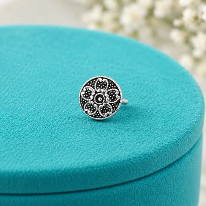 Tivara Heritage Bloom Floral Nose Stud - Made with 925 Silver
